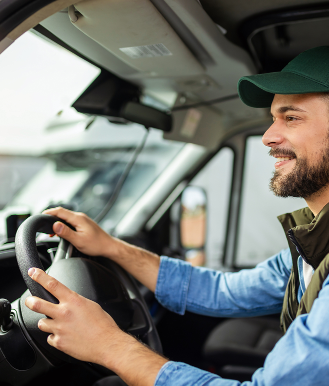 men driving car