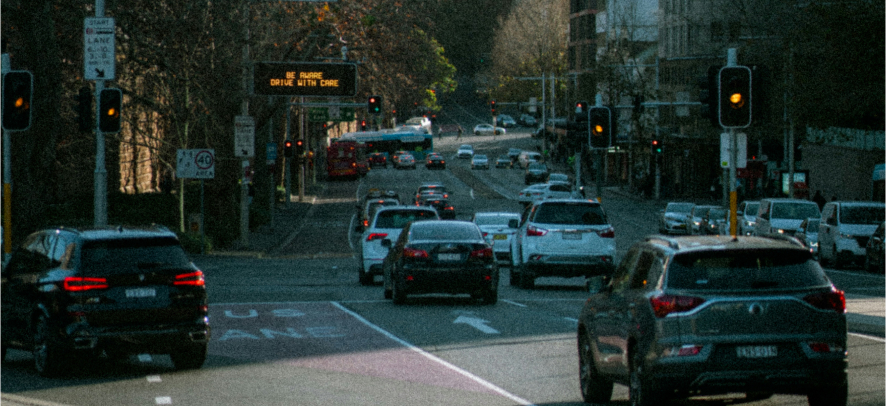 cars in road