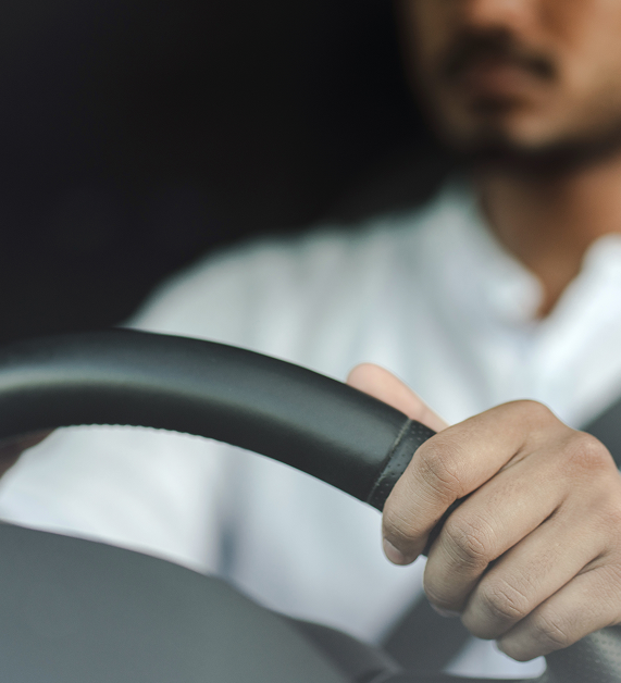 man driving