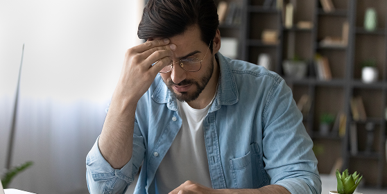 men having headache